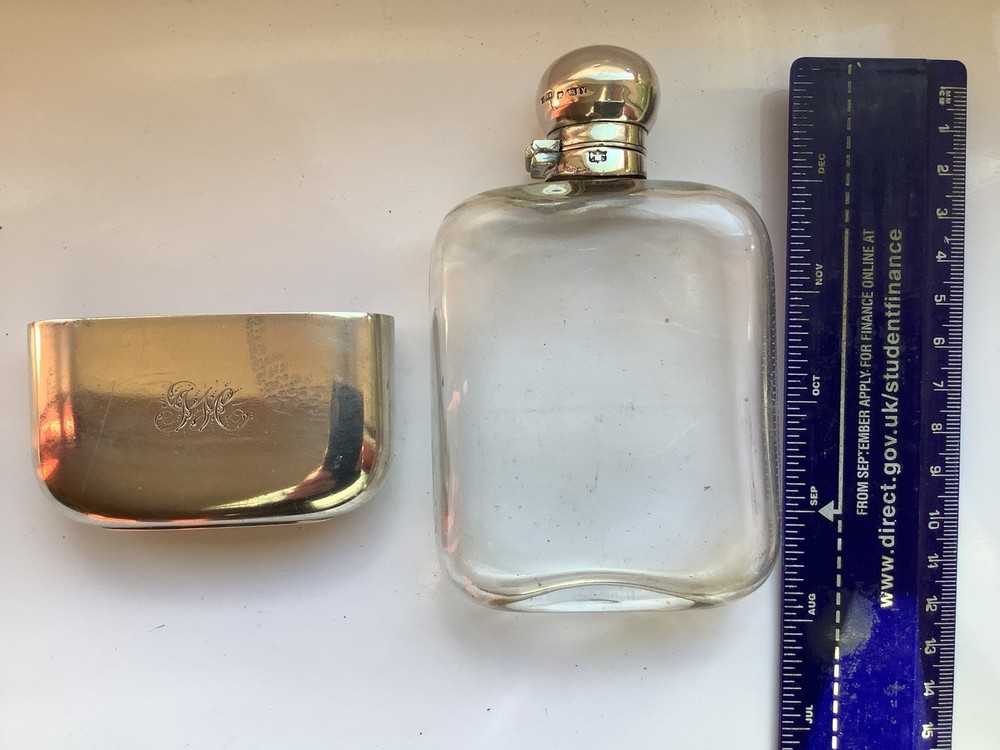 Antique Solid Silver Hip Flask James Dixon & Sons 1891