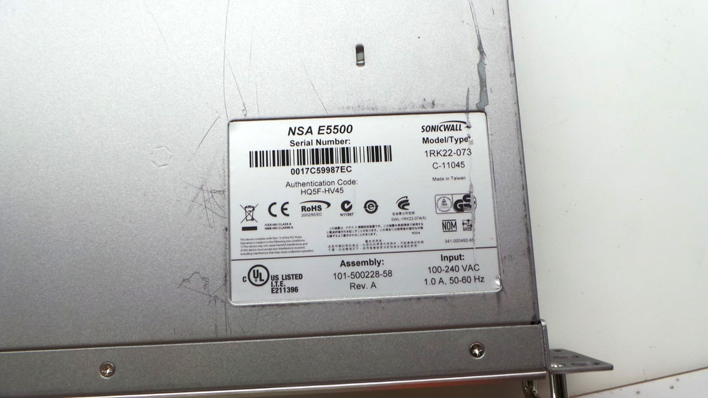 SonicWall NSA E5500 Firewall Network Security Appliance Rack Ears - Tested
