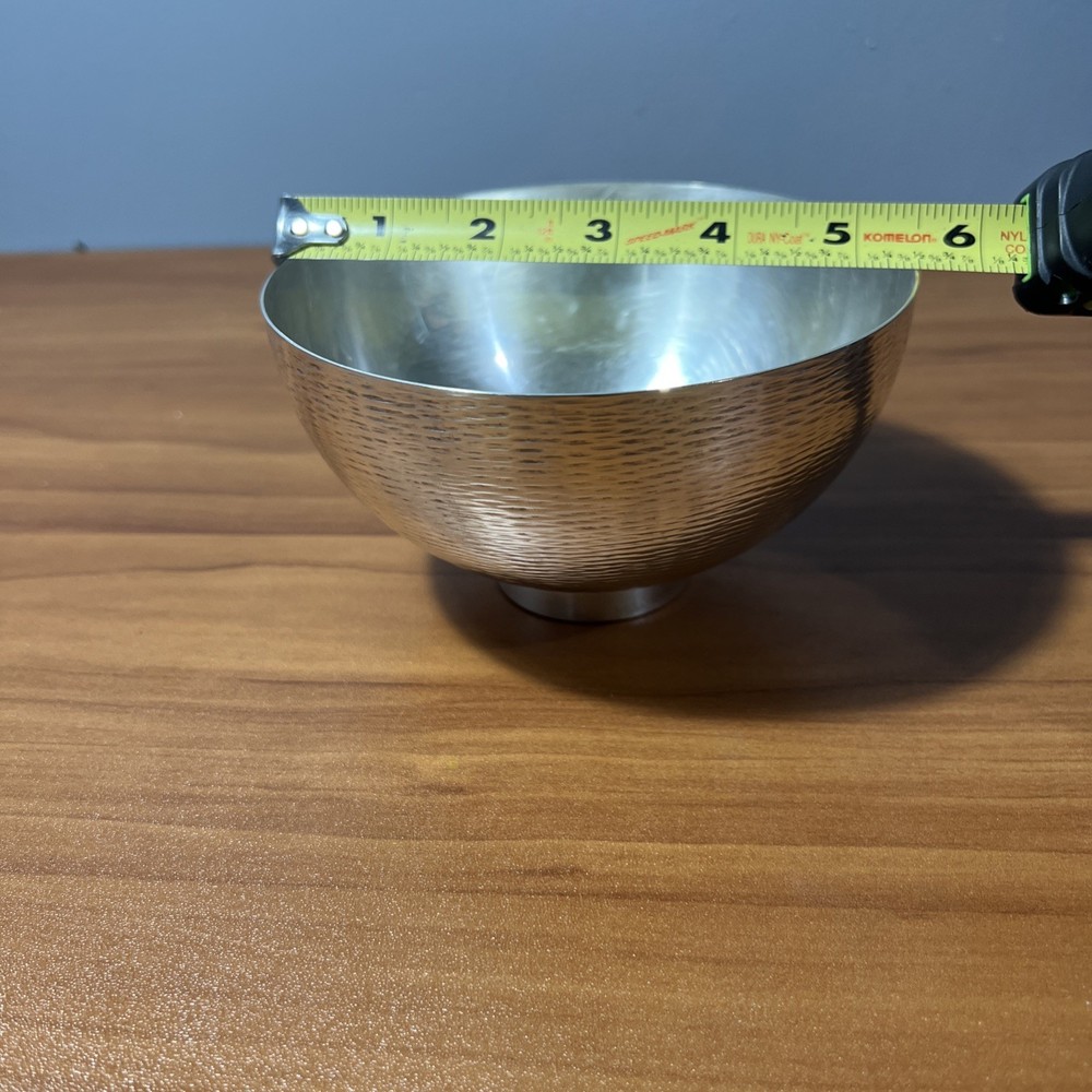 Vintage Zanetto Studio Hammered Silverplate Footed Bowl