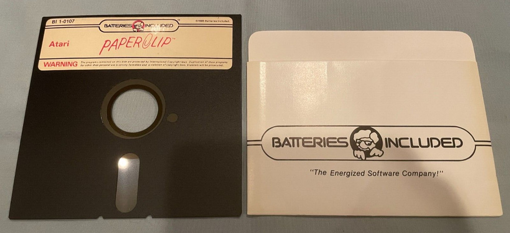 PAPERCLIP - Atari 800/130XE Computer Word Processing Software 5.25" Disk TESTED!