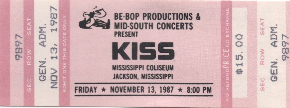 Vintage KISS Tickets 1987