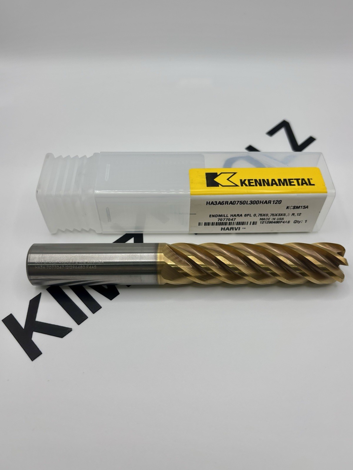 KENNAMETAL 7077047 CARBIDE 3/4x3/4x3x5 1/2 6F .120R TIN COAT E/M FREE SHIPPING