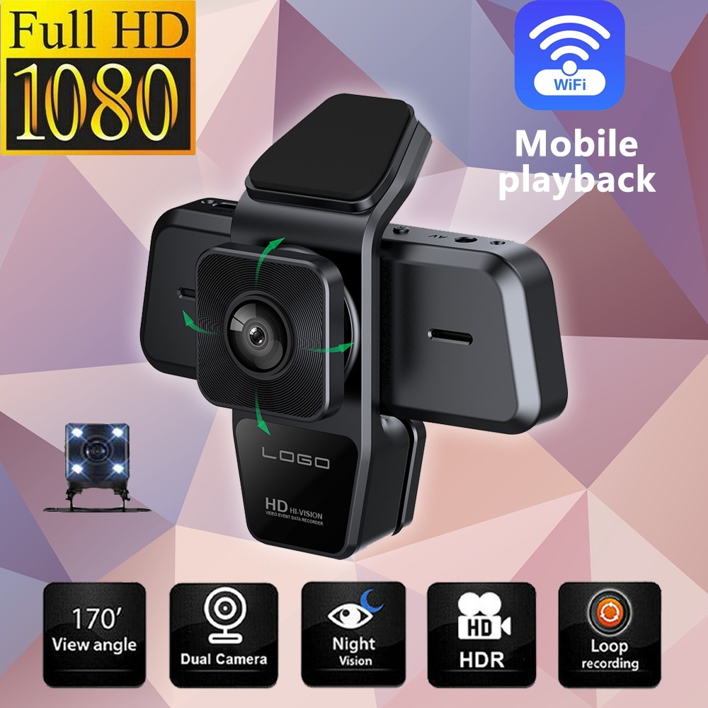 Car DVR Dash Cam Three Lens WIFI Video Loop Recording Motion Detection G-sensor