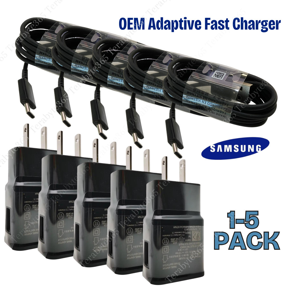 Fast Charging Block for Samsung Android USB Charger Plug Adapter USB C Cable Lot