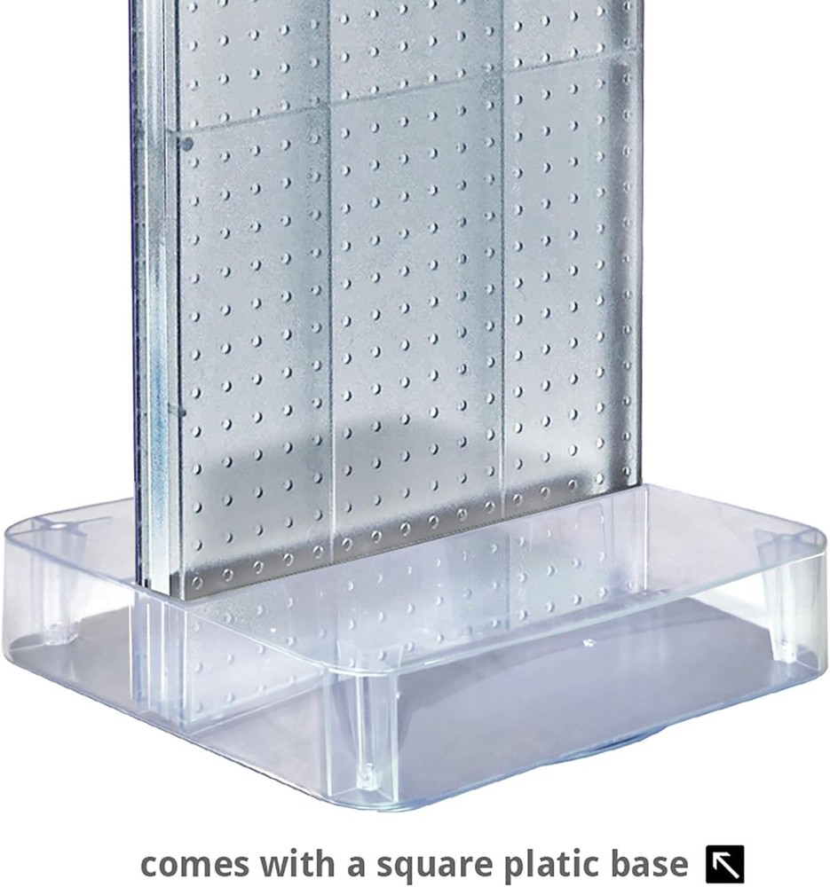 Black Two-Sided Pegboard Floor Display with Round Studio Base, 16"x60