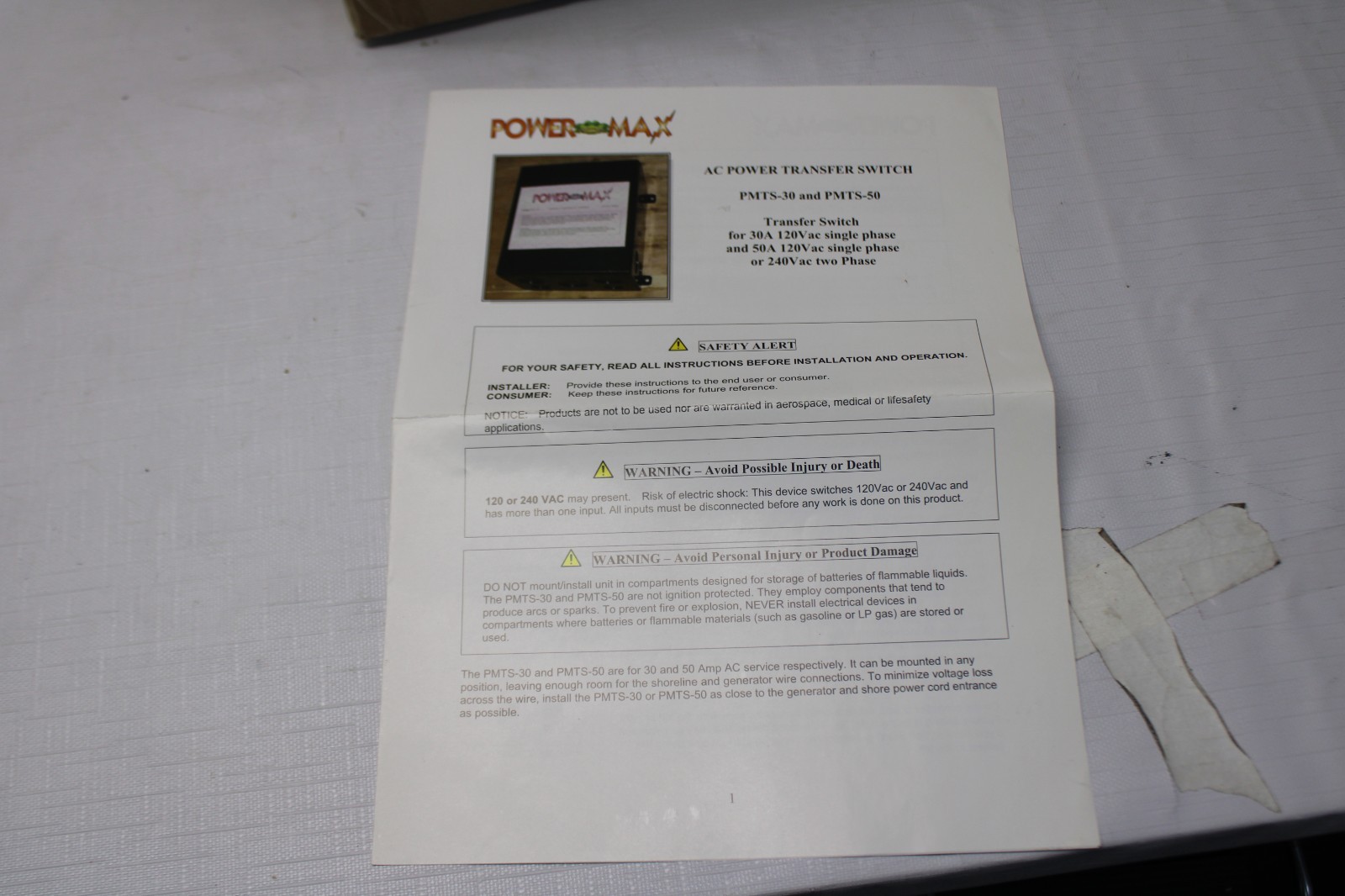 NEW Powermax PMTS-30 Automatic Transfer Switch 30 Amp RV Generator to Shoreline