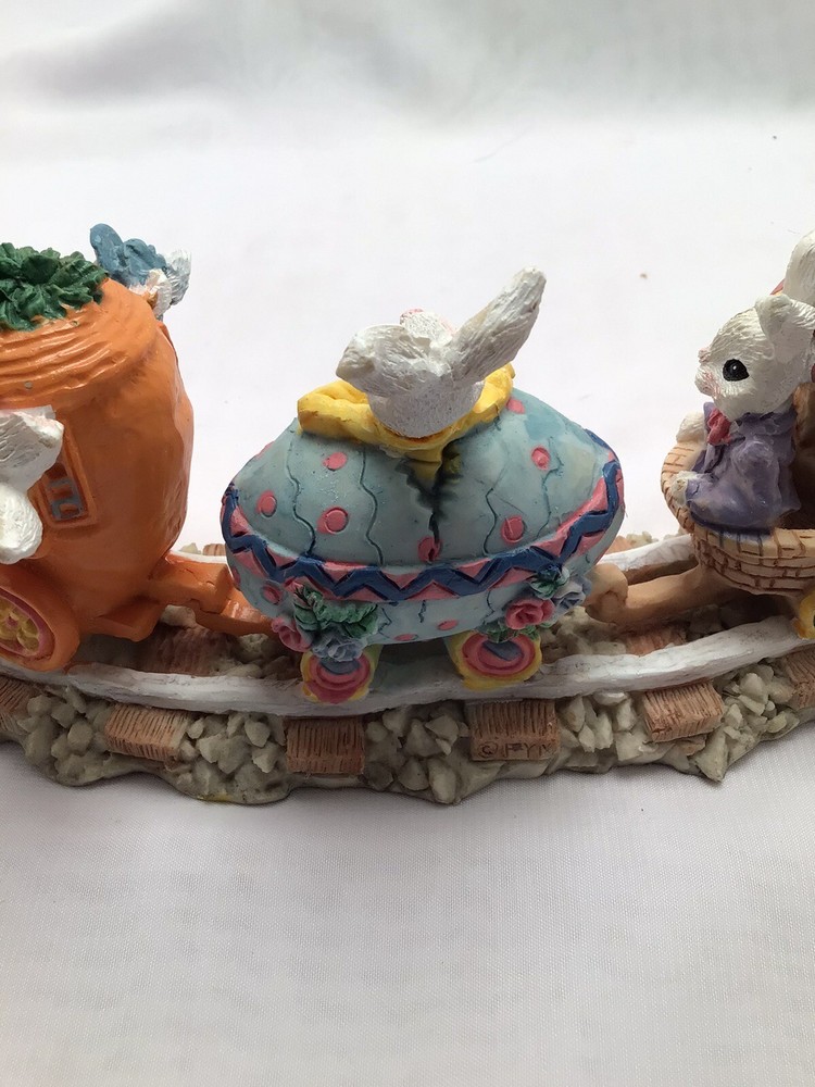 Vntg Easter Collection Mini Easter Bunny Train Spring decor 1995 item no. 62105
