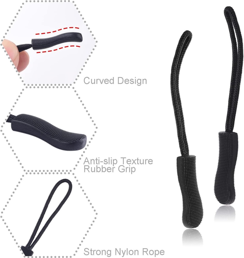 12Pack Zipper Pull Replacement, Golf Bag Parcord Zipper Pull Tab Replacement ...