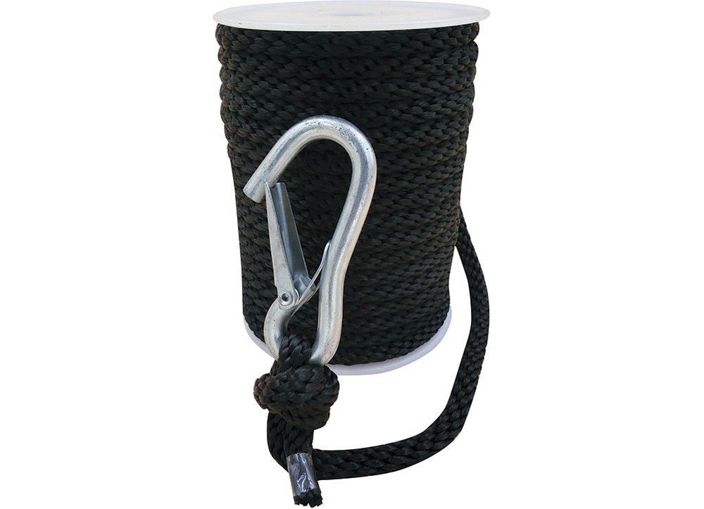 Extreme Max 3006.2036 BoatTector Solid Braid MFP Anchor Line/Hook 3/8x100' Black