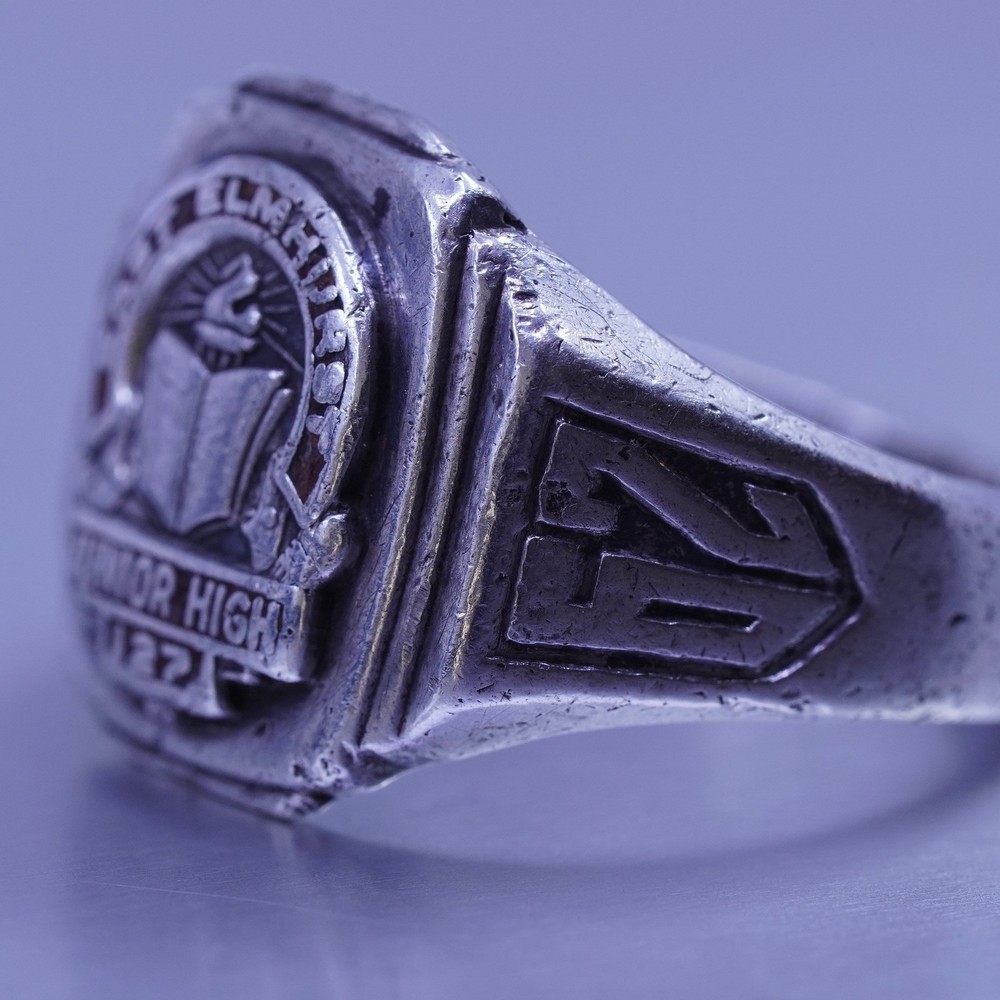 Size 11, 1962 statement Sterling 925 silver junior high east elementary ring