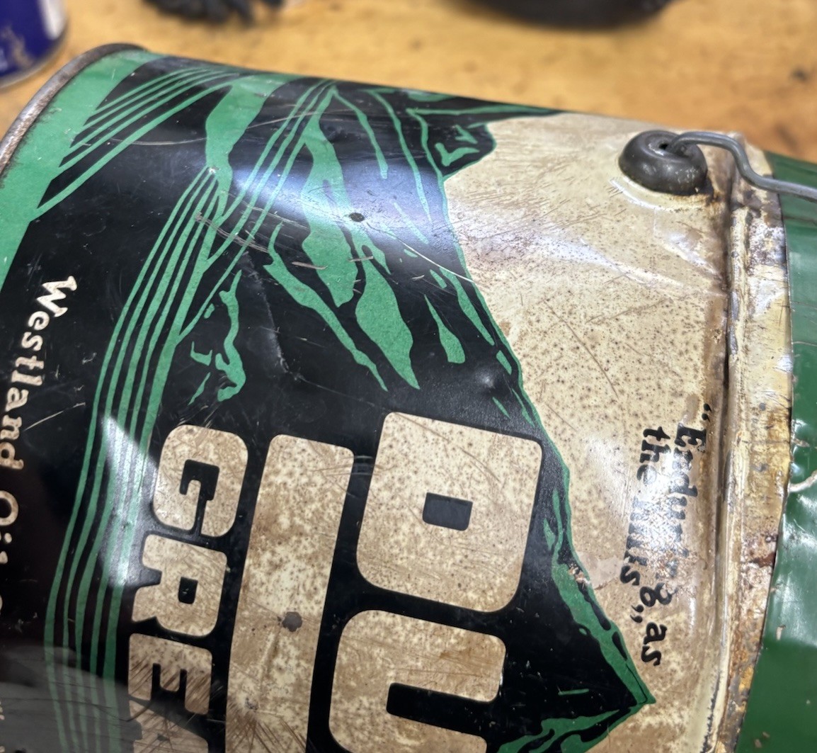 Westland Oil Company dura grease tin pail Minot North Dakota Can Vintage