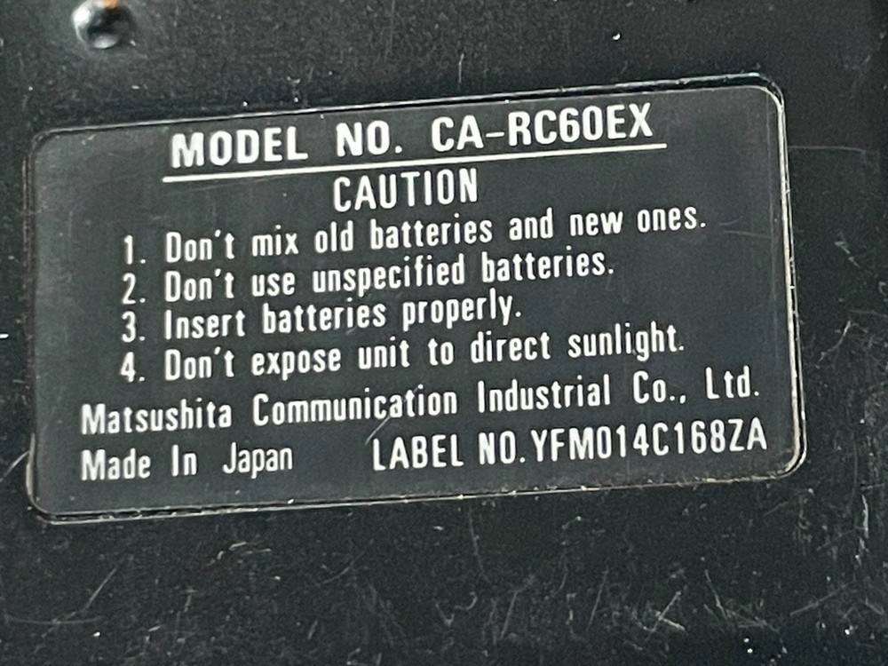 PANASONIC CA-RC60EX CAR STEREO REMOTE CONTROL PANASONIC CA-RC60EX REMOTE TESTED