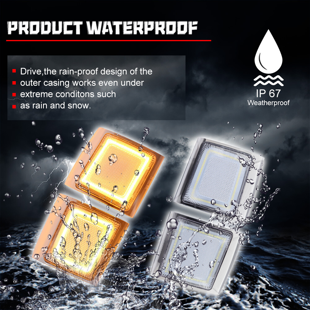 For 1994-1998 Chevy C/K 1500 2500 3500 Clear Amber LED Corner Side Marker Lights