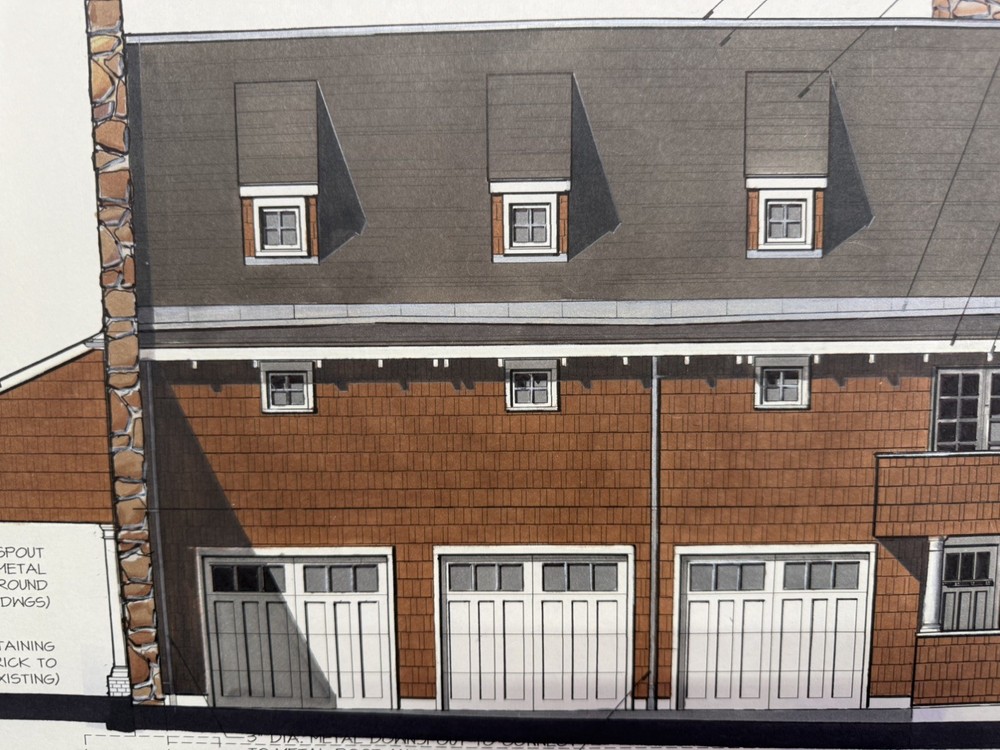 Architectural Renderings 4 Sheets Hand-Colored Elevations 30x42 Design Drawings