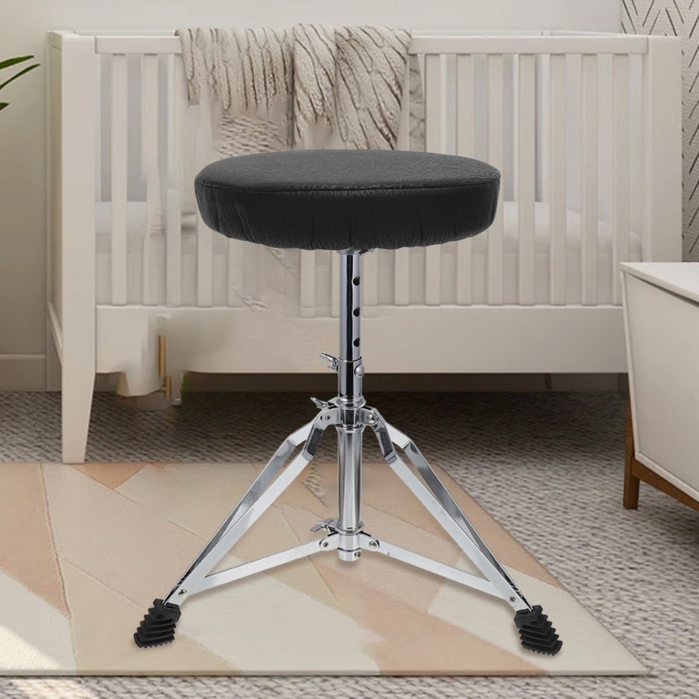 Round Stool Cushion Cover Black Slip Resistant Elastic Protector
