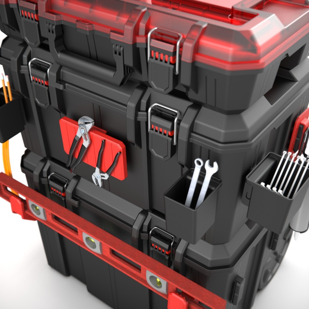 Hyper Tough 3-Pc Heavy Duty Modular Rolling Toolbox System Black