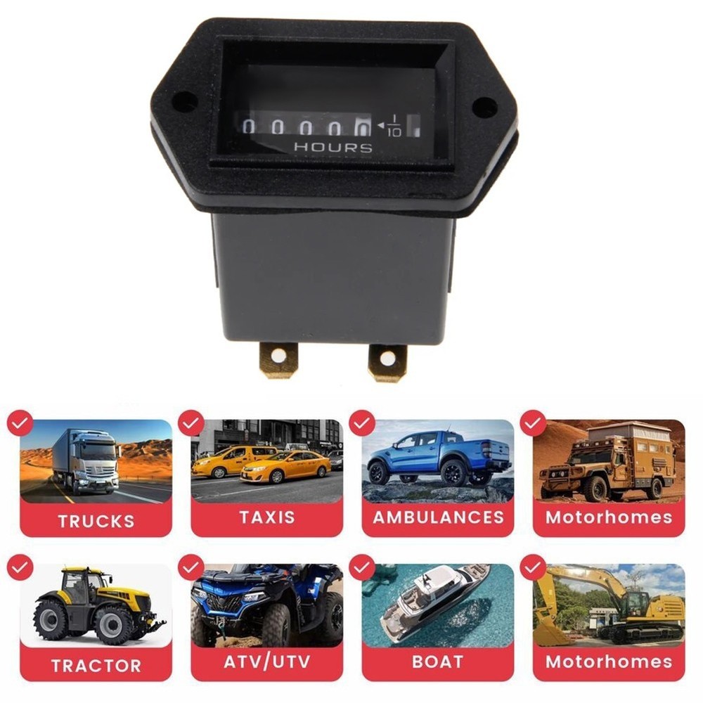 For Maintenance Scheduling Engine Tachometer Hour Meter 12V-36V Compatibility