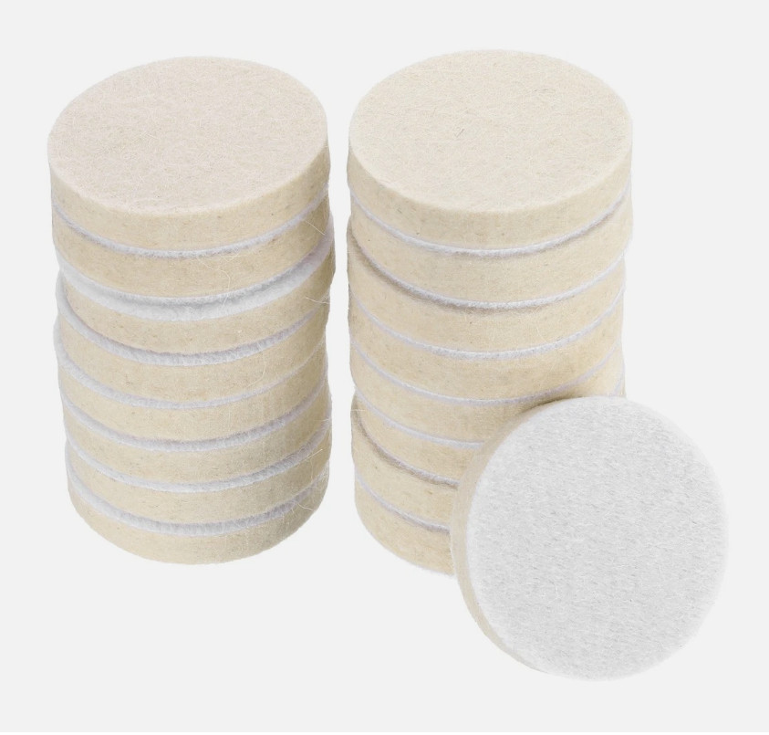 2-Inch Wool Polishing Pad Hook and Loop Buffing Wheel 17Pcs