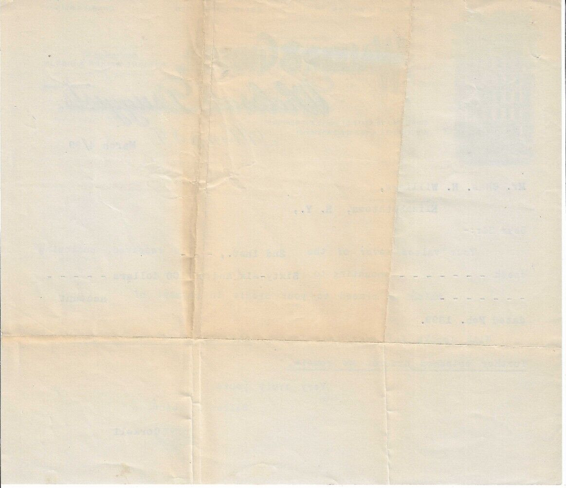 1899 Receipt Letter, Walker & Gibson, Wholesale Druggists, Albany New York