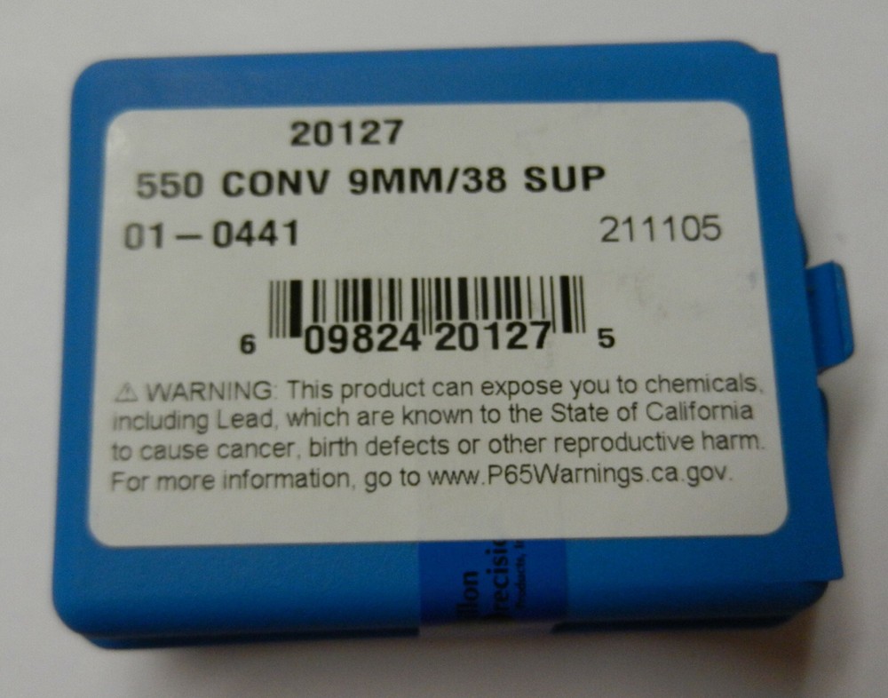 Dillon Precision 550 Conversion Kit in SEALED BOX, for 9mm, 38 Super;  20127