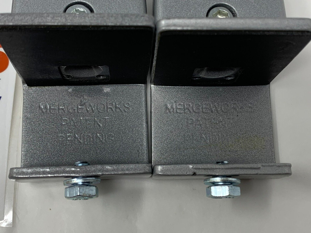 Mergeworks V Series Adjustable Hex Divider Privacy Panel Desk Clamps 2/PKG