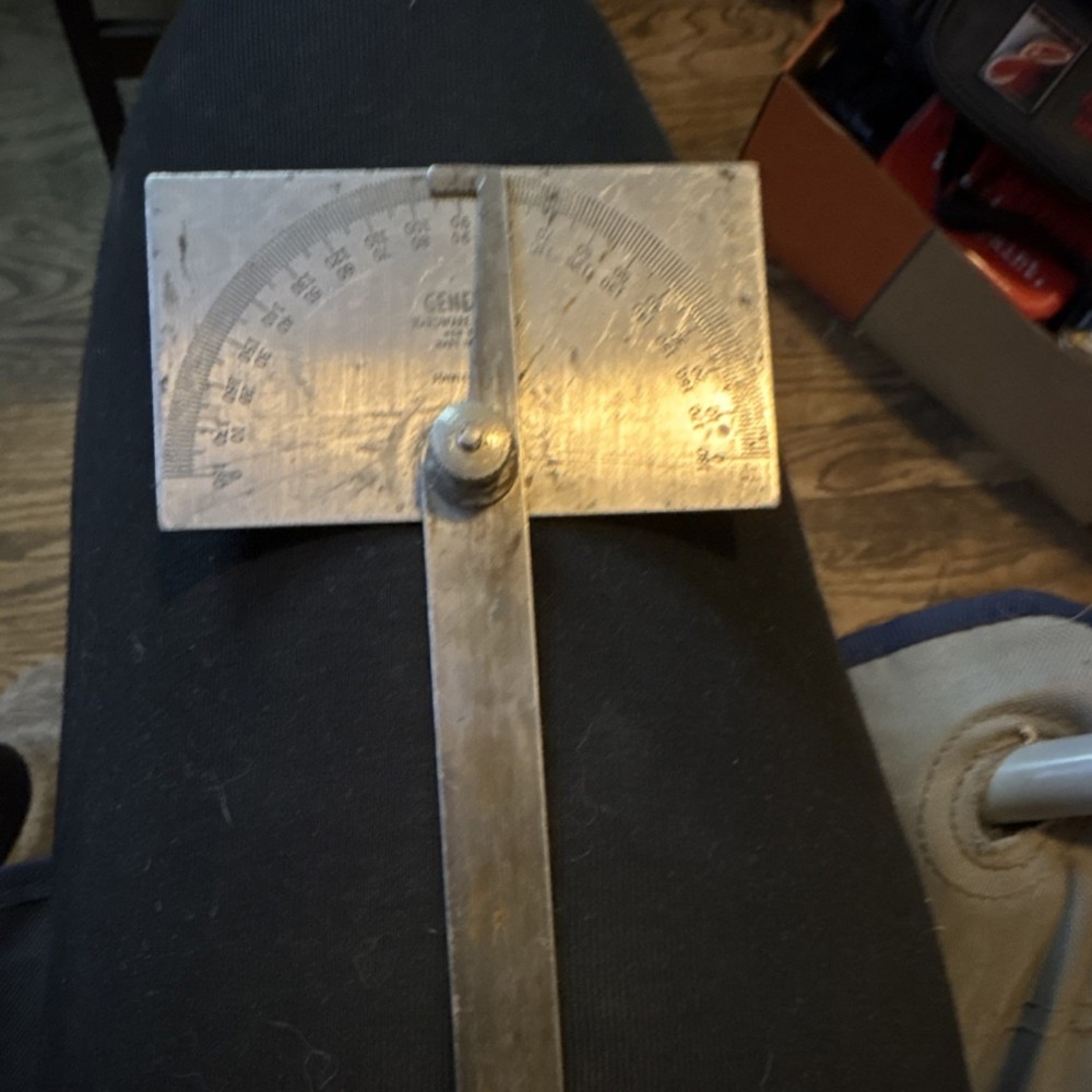 General Rectangular Head Stainless Steel Metalworking Protractor 0-180 Degrees