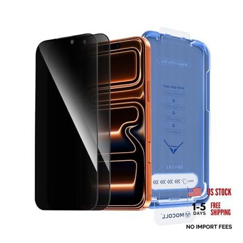MOCOLL 2 Pack iPhone Screen Protector, privacy screen protector Ultra-Clear 17