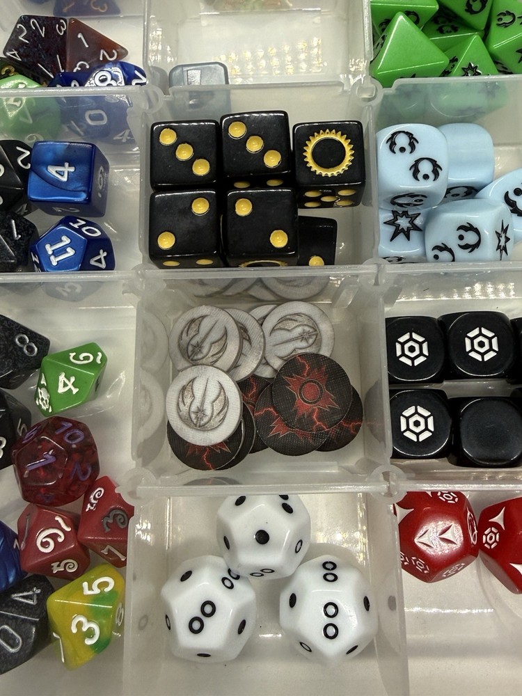 Huge Mixed Dice Lot RPG D&D Polyhedral Assorted Colors + Case Bundle