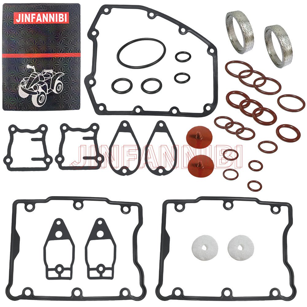 Rocker Box Tappet Cover Exhaust Gasket Ring Seal Kit Set for Harley TWIN CAM