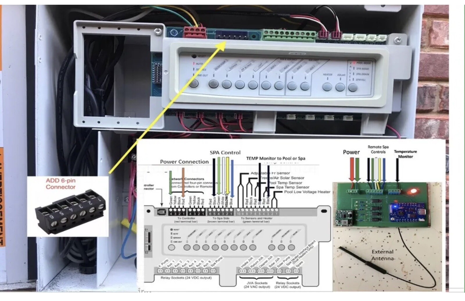 Jandy 7441 (Alexa) Spa Switch Remote - Spa side Remote - 4 relays & Temperature
