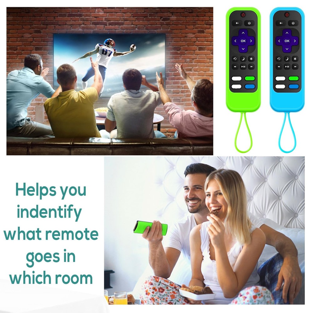 [2 Pack] Silicone remotes Cover case Luminous green + luminous blue