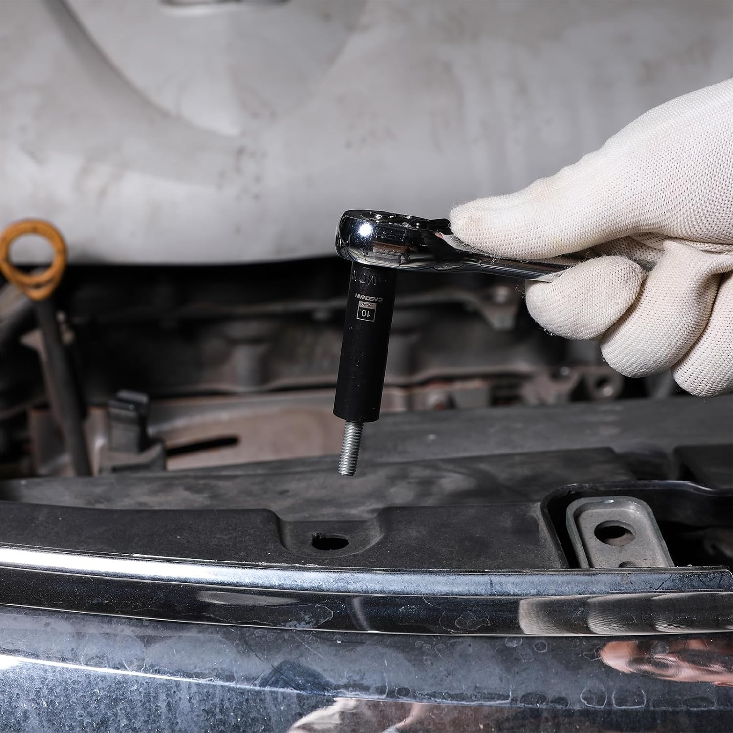 14PCS 1/4"Drive Magnetic Impact Socket Set, Deep, 6-Point, Metric