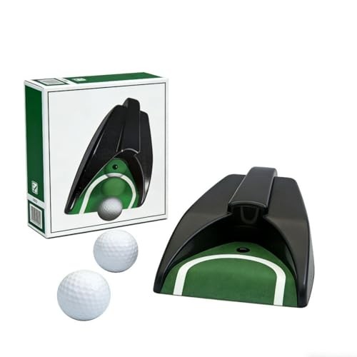 Golf Ball Returner with 2 Bonus Golf Balls - Auto Return Practice Device for