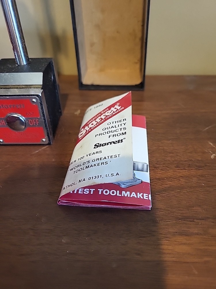 Starrett 657AA Magnetic Base Dial Indicator Holder, complete set