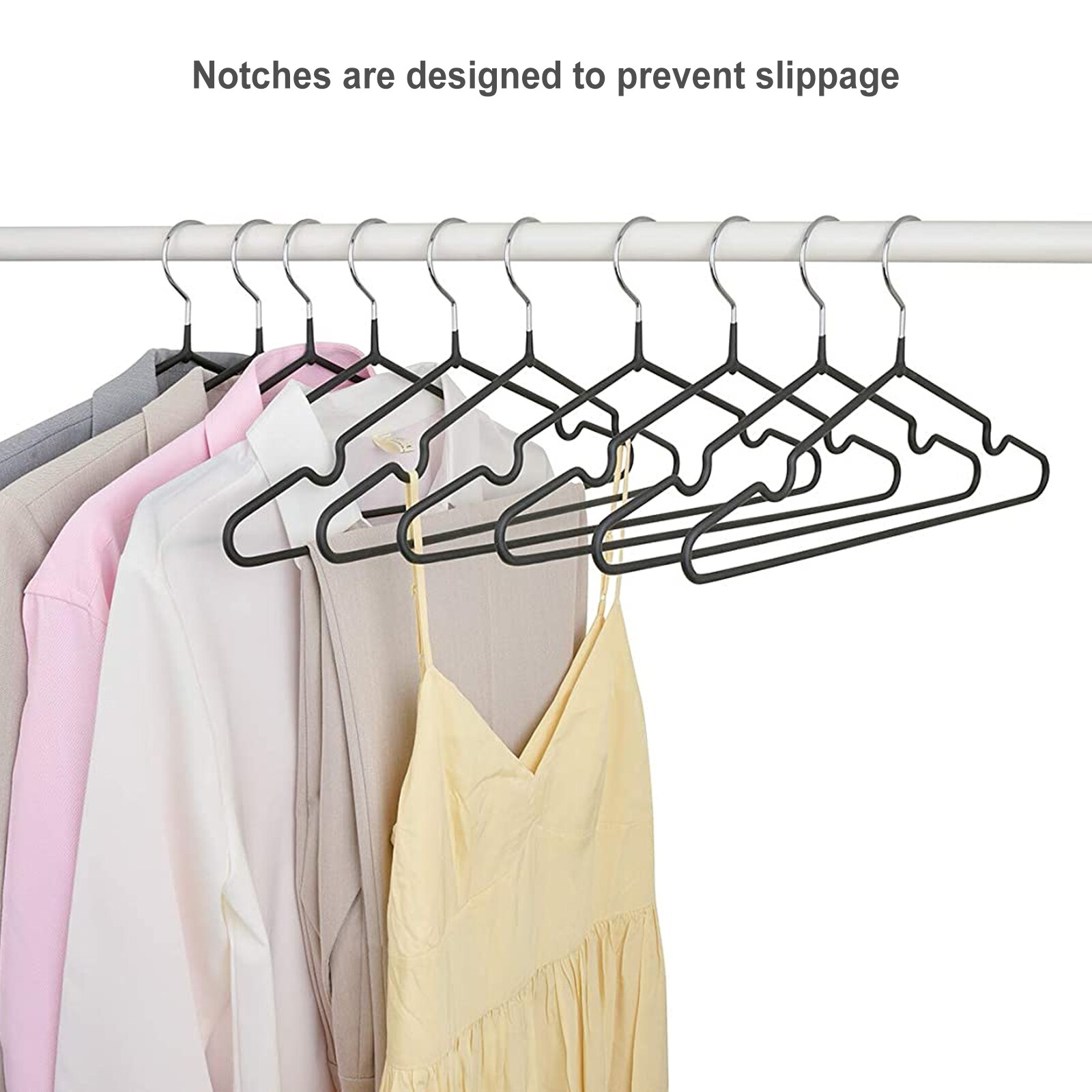 80 Black Heavy Duty Metal Wire Hangers 16" Strong Standard Coat & Clothes Hanger