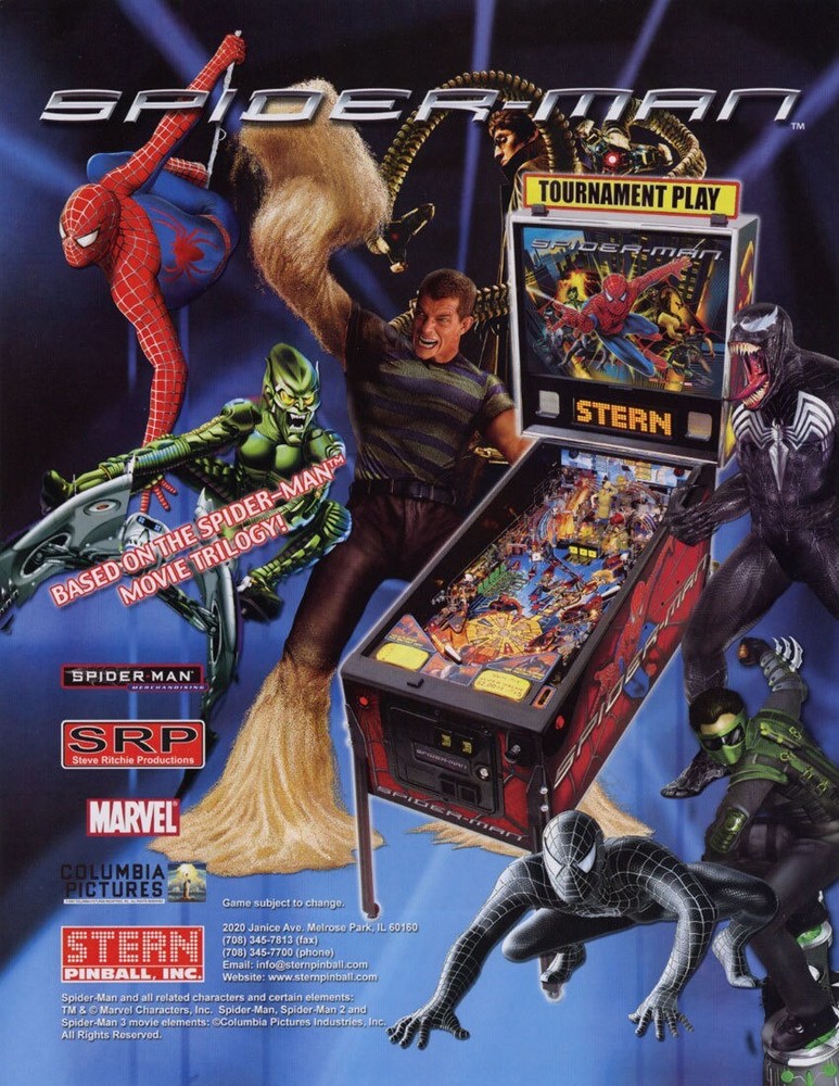 Spiderman Pinball Machine Stern Flyer