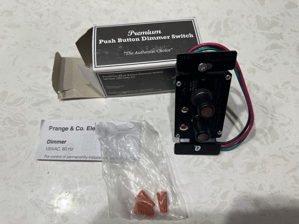 Prange & Co Electric Push Button Light Switch w/ Dimmer PD-1600