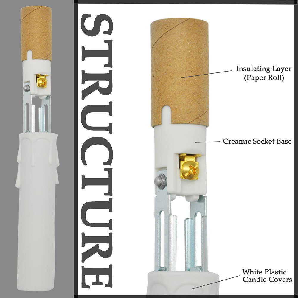 Candelabra E12 Light Sockets 4Pk Adjustable Ceramic Bulb Holders With Sleeves