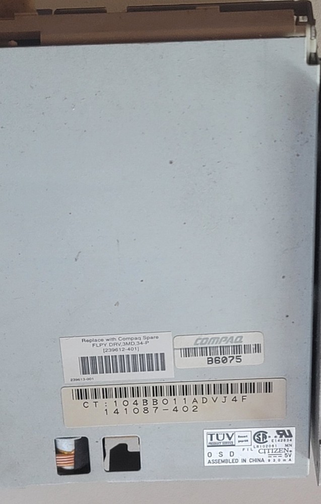 3.5" Internal Floppy Disk Drive — Vintage PC Component — Untested — Sold As Is