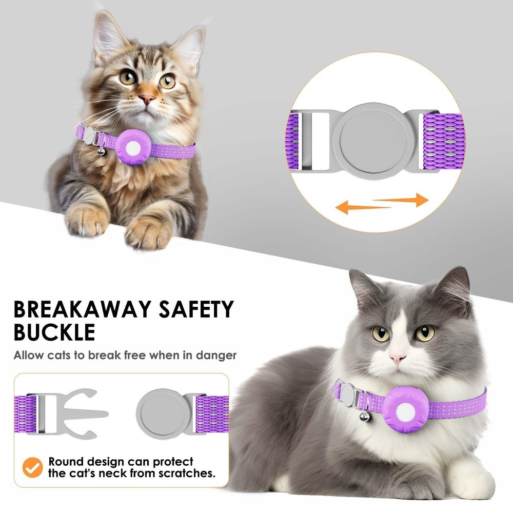 Smart Cat GPS Tracker, Cat Tracker Collar with Safety Elastic Buckle, Compati...