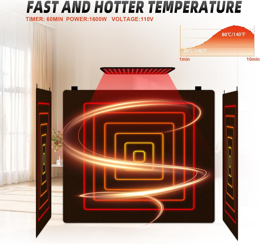 Compact 2-Person Infrared Sauna with Red Light Therapy & Remote Control
