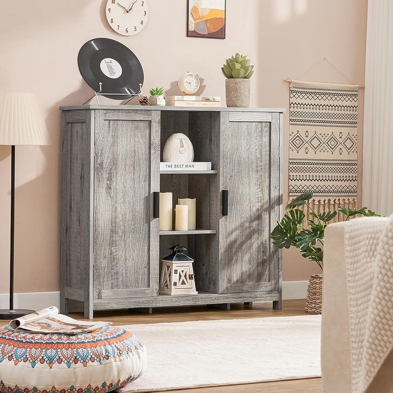 Ample Storage Space Sideboard Buffet Cabinet Dining Room Kitchen Organization US