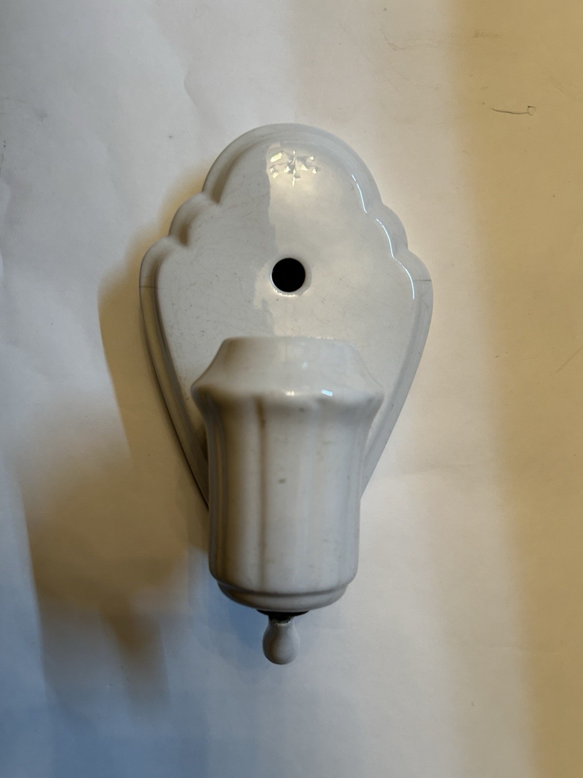 Porcelain Wall Sconce W/pull Chain And Outlet  c. 1920’s