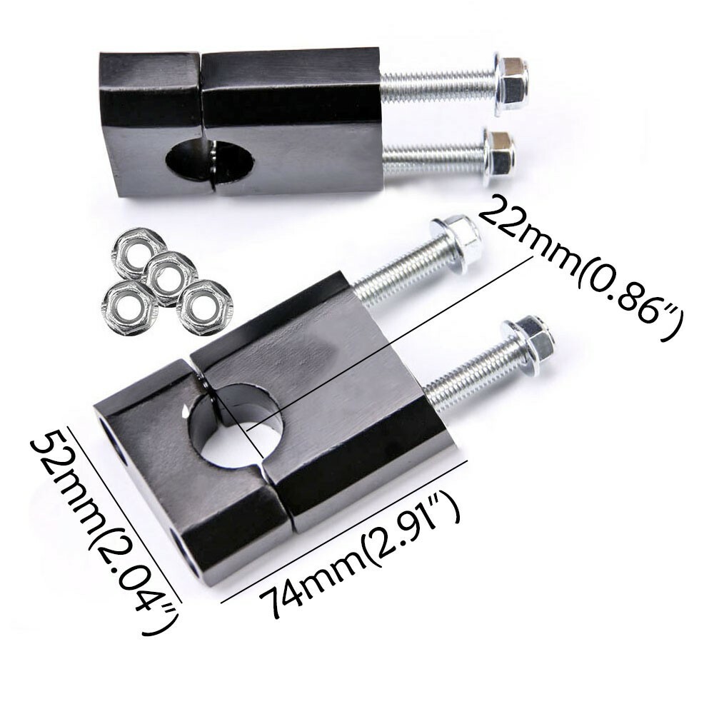7/8" Triple Tree 22mm Handlebar Riser Clamps For Motorcycle Front Fork SDG