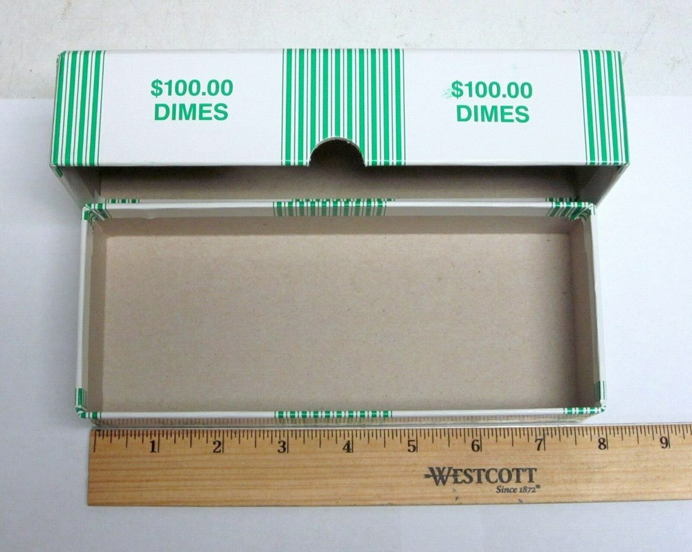 Never Used Bank Teller Coin Roll Storage Boxes - Dimes