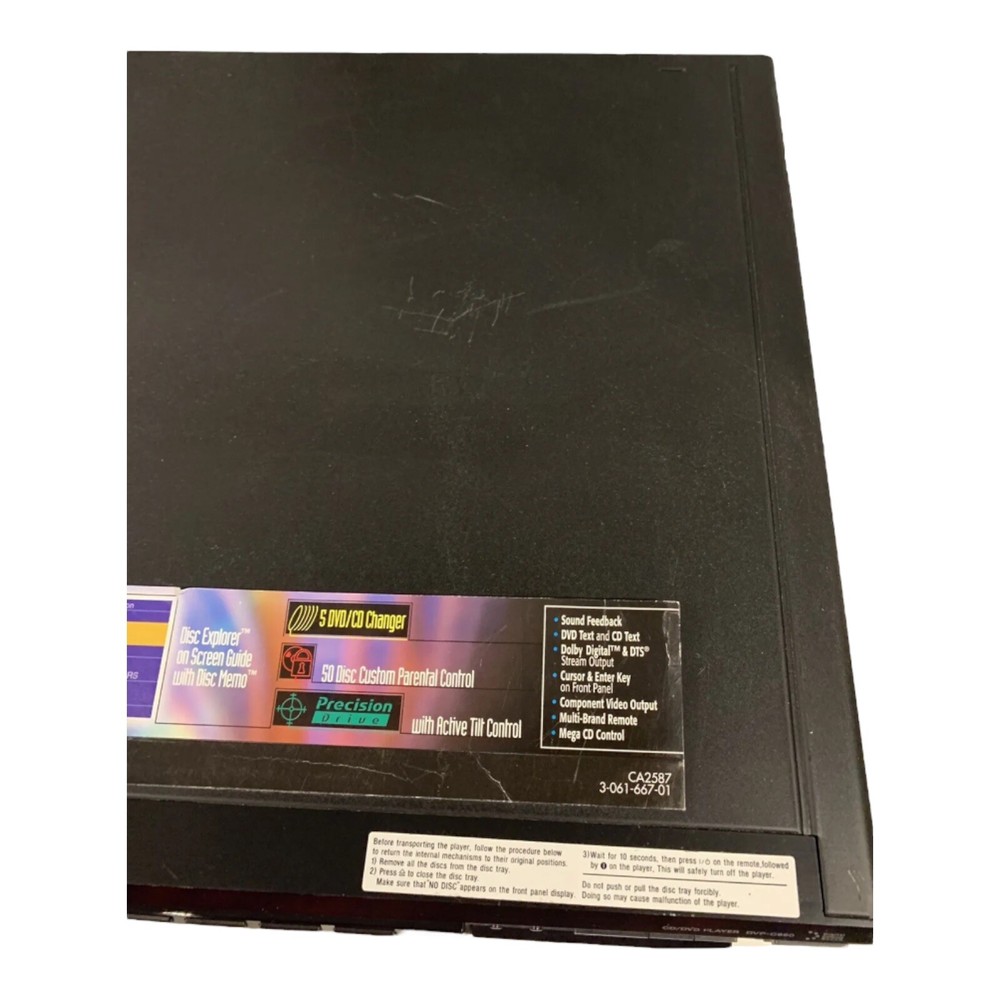 Sony DVP-C660 DVD CD Carousel 5 Disc Changer Player No Remote Tested ~ WORKING