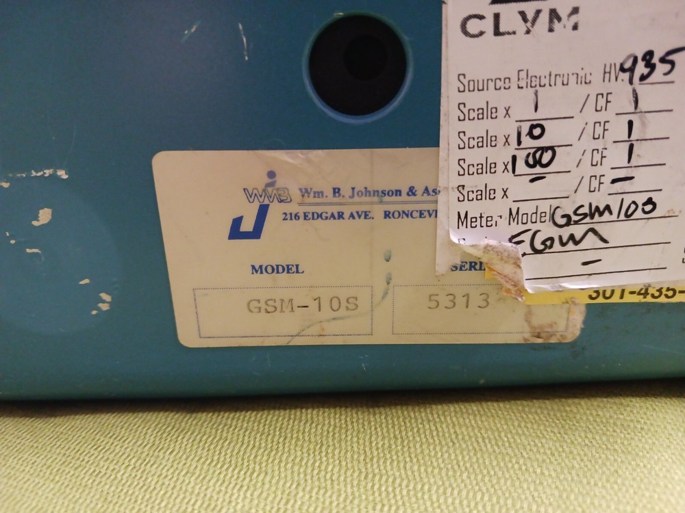 WM B Johnson Model GSM-10S Geiger Counter