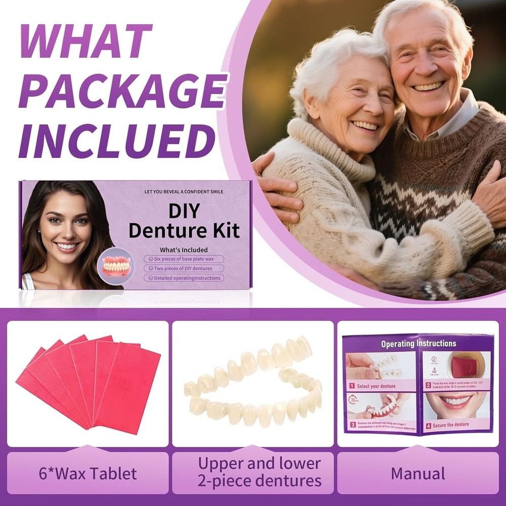 DIY Denture Kit for Upper & Lower False Teeth - Custom Dental Impression Kit
