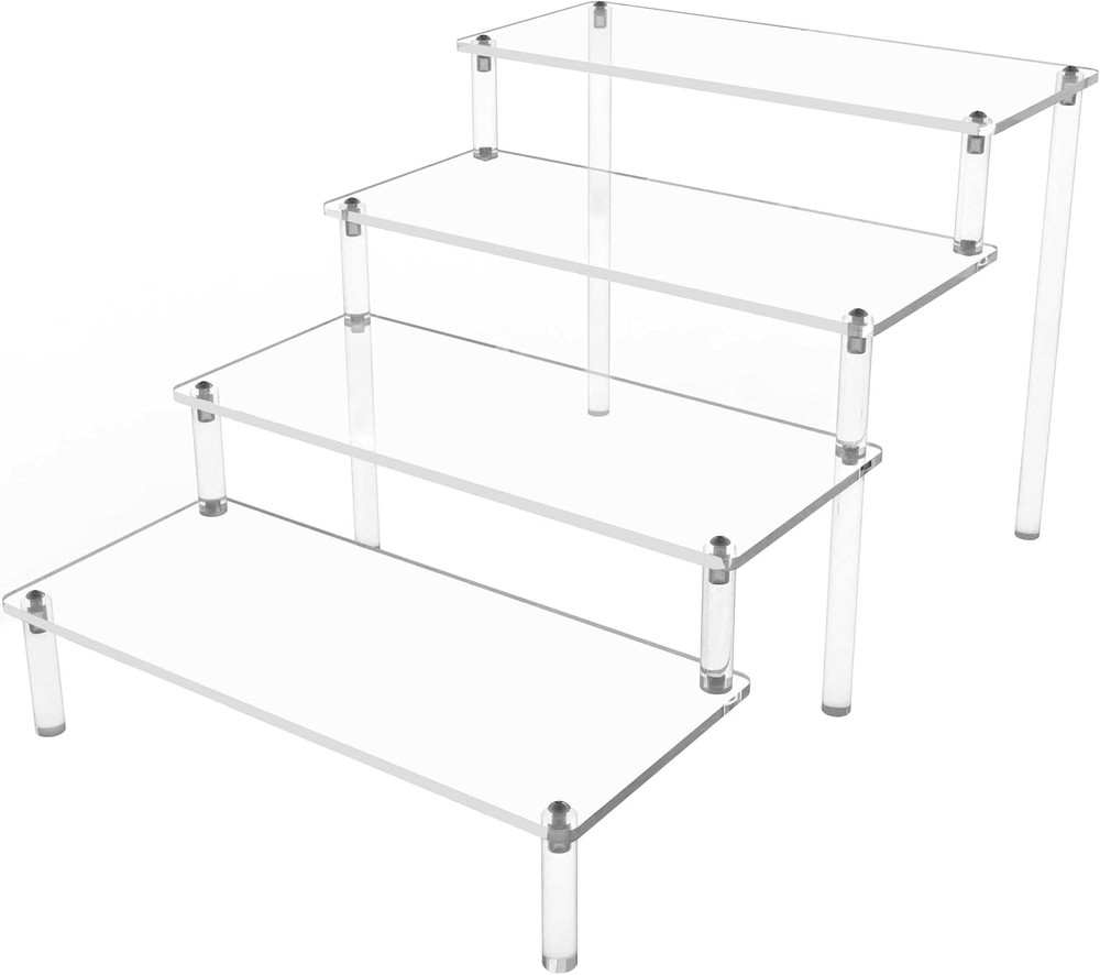 Acrylic Risers for Display 1 Pack 4 Tier Acrylic Display Risers Perfume Stand, C