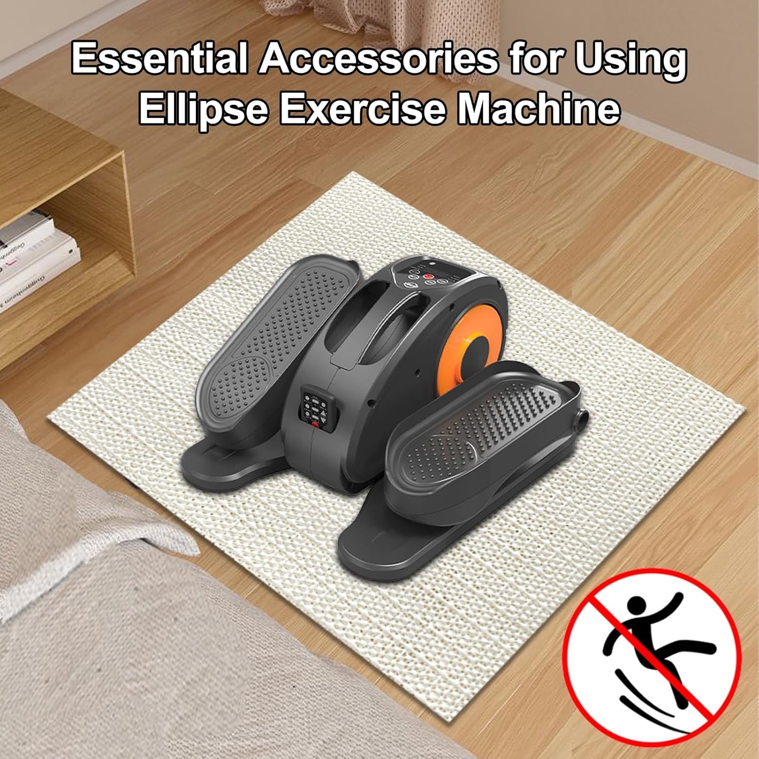 Ellipse Leg Exerciser Machine Non-Slip Mat, Apply to Under Desk Elliptical Pe...